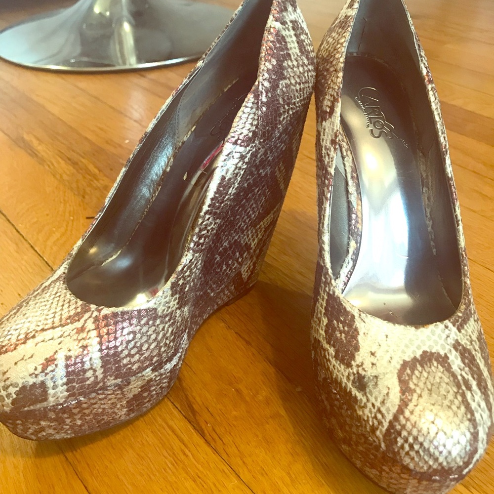 Snakeskin Carlos Santana wedges